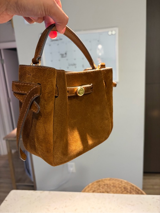 Tory Burch Handbags - Tory Burch Suede Crossbody Bag in Brown with Gold-Tone Accent